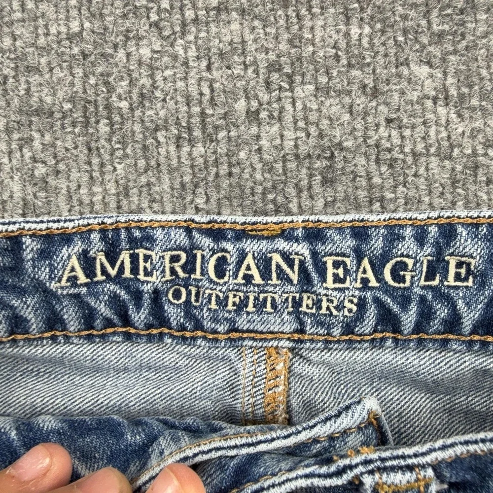 American Eagle Outfitters Skirt Womens 0 Blue Denim Distressed Mini Raw Hem